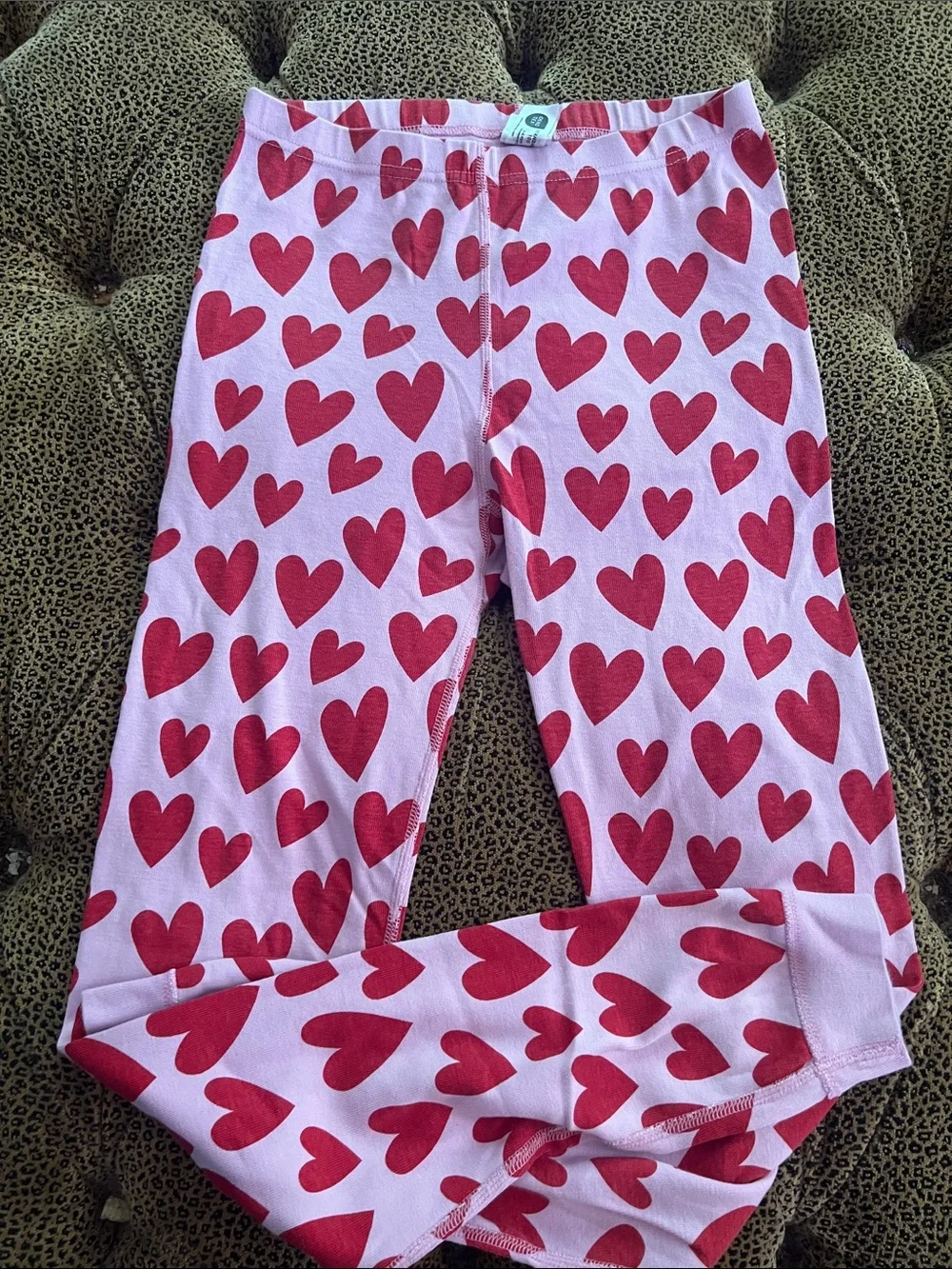 Hanna Andersson Heart on Hearts Pink Pajama Set with Red Hearts size 14